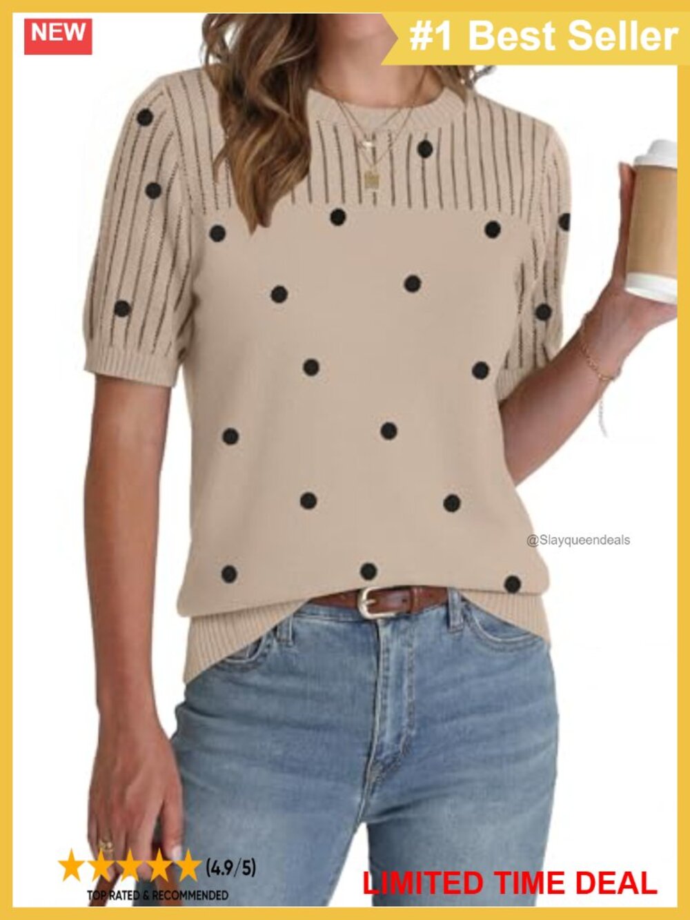 Short Sleeve Hollow Out Crew Neck Sweater Blouse Business Casual